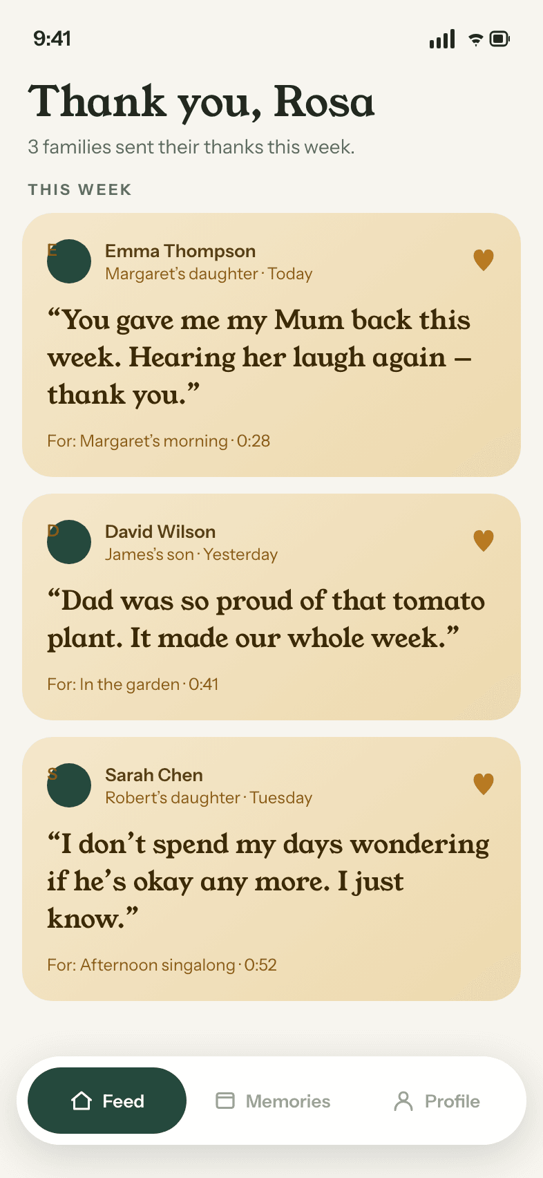 Gratitude and reactions flowing back to the sender
